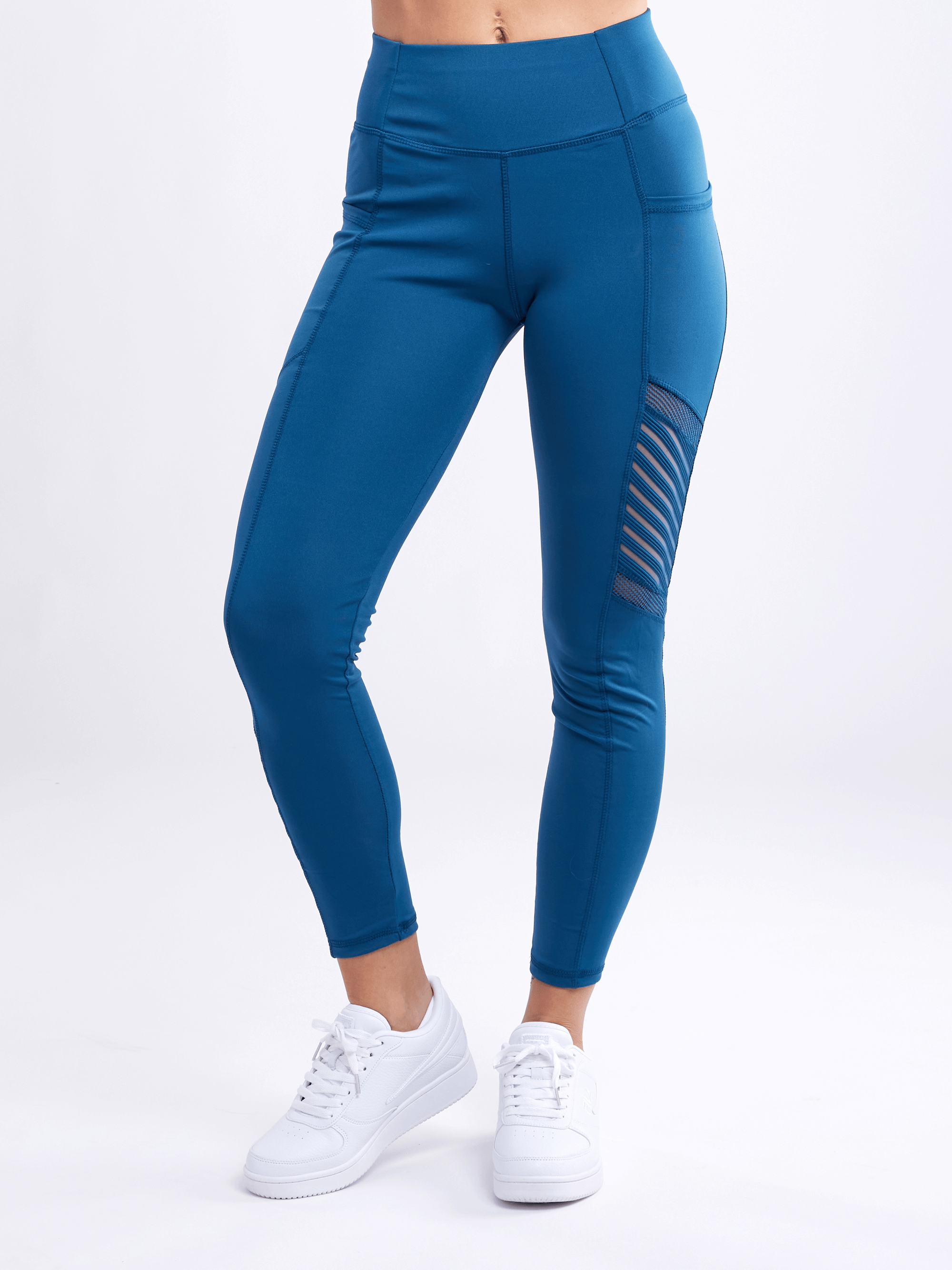 JupiterGear High-Waisted Pilates Leggings with Side Pockets & Mesh Panels
