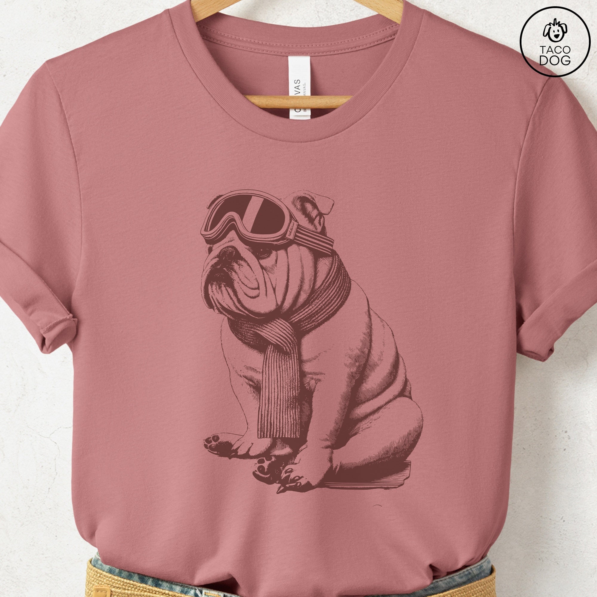 English Bulldog Winter Sport T-Shirt