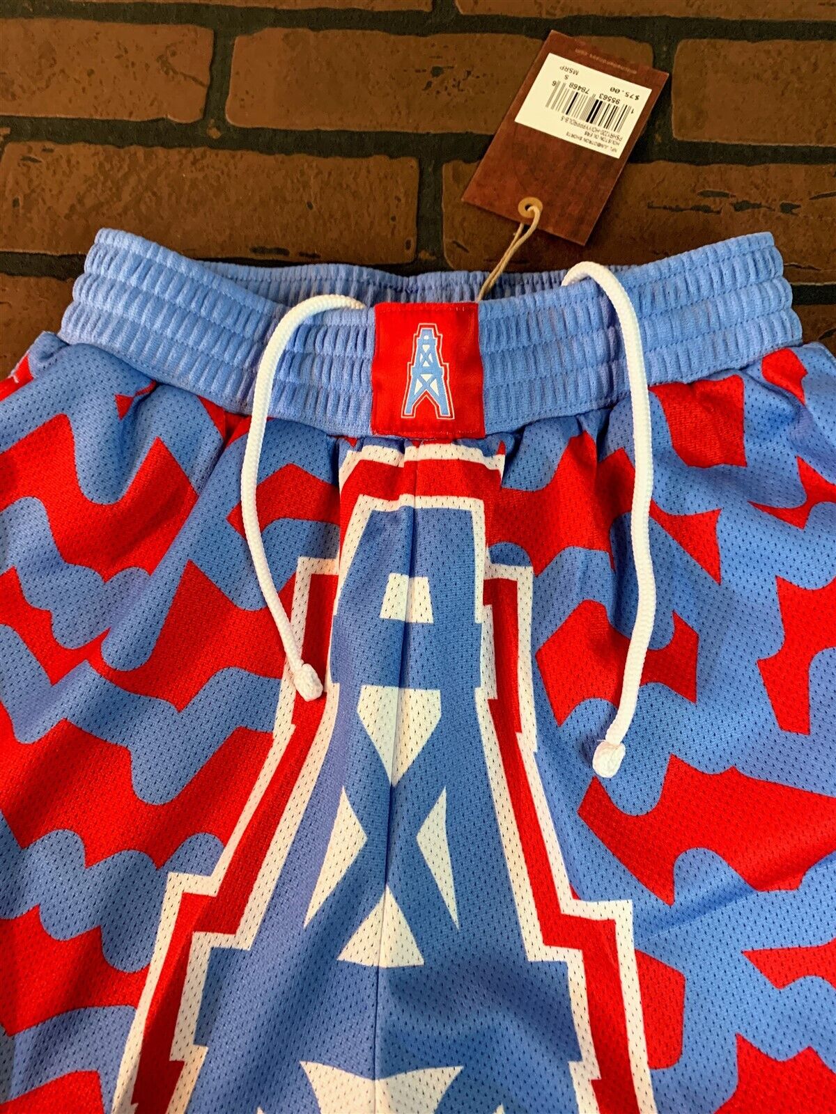 HOUSTON OILERS Mitchell & Ness Jumbotron 2.0 Sublimated Basketball Shorts ~New~