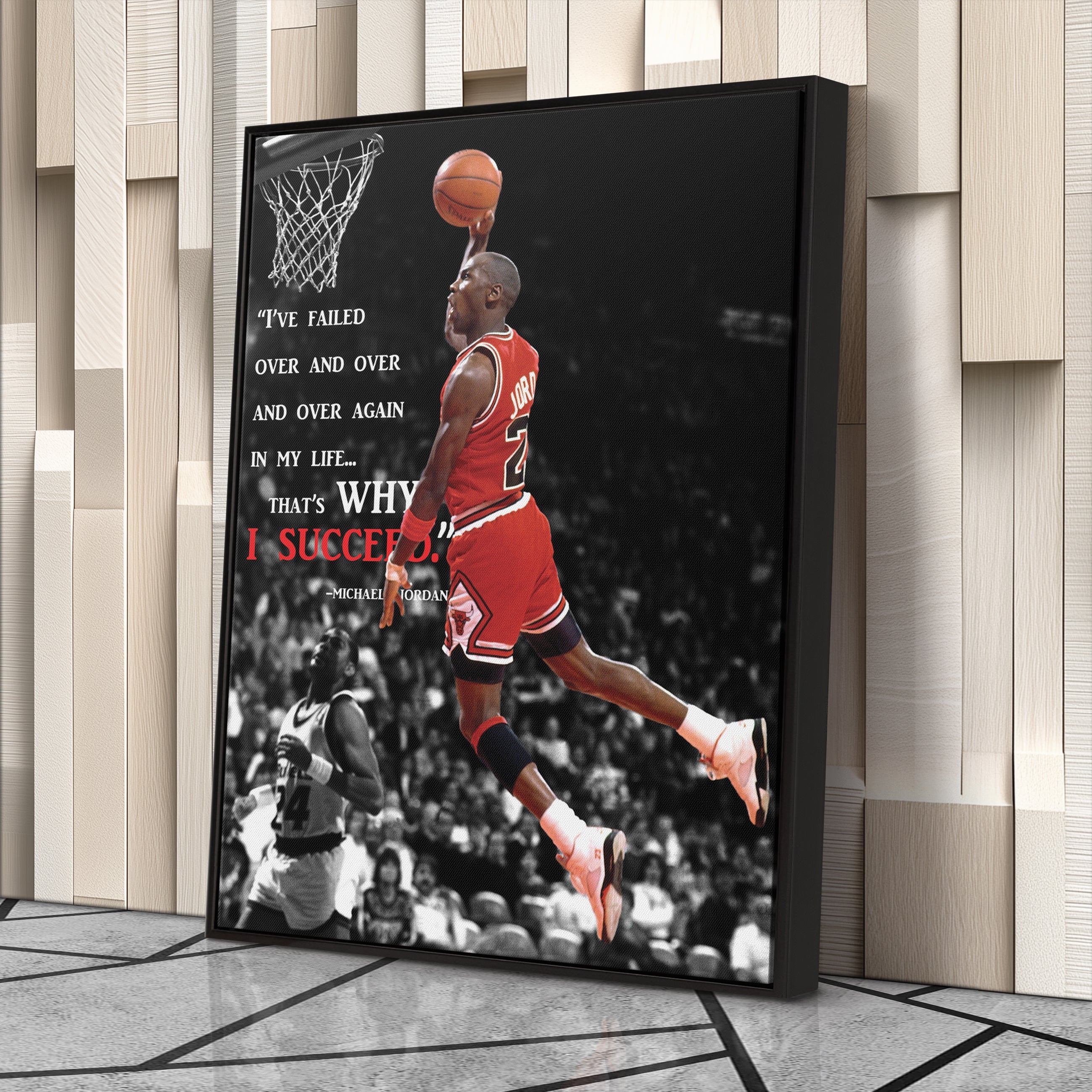 Michael Jordan Quote Canvas – Chicago Bulls Basketball Wall Art for Home Decor