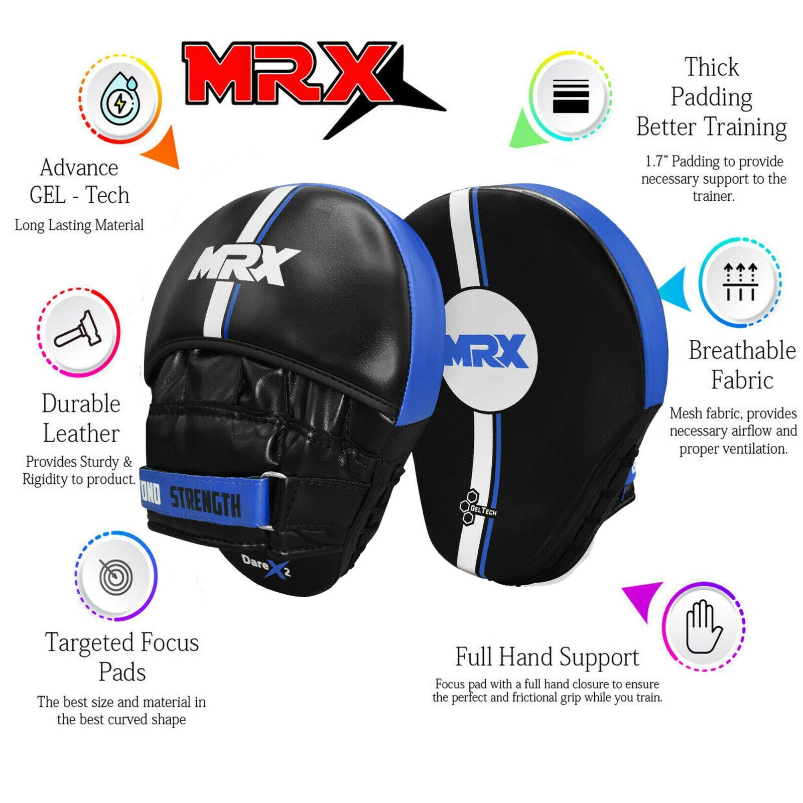 MRX Boxing Pads MMA Focus Punching Mitts Training kickboxing Muay Thai