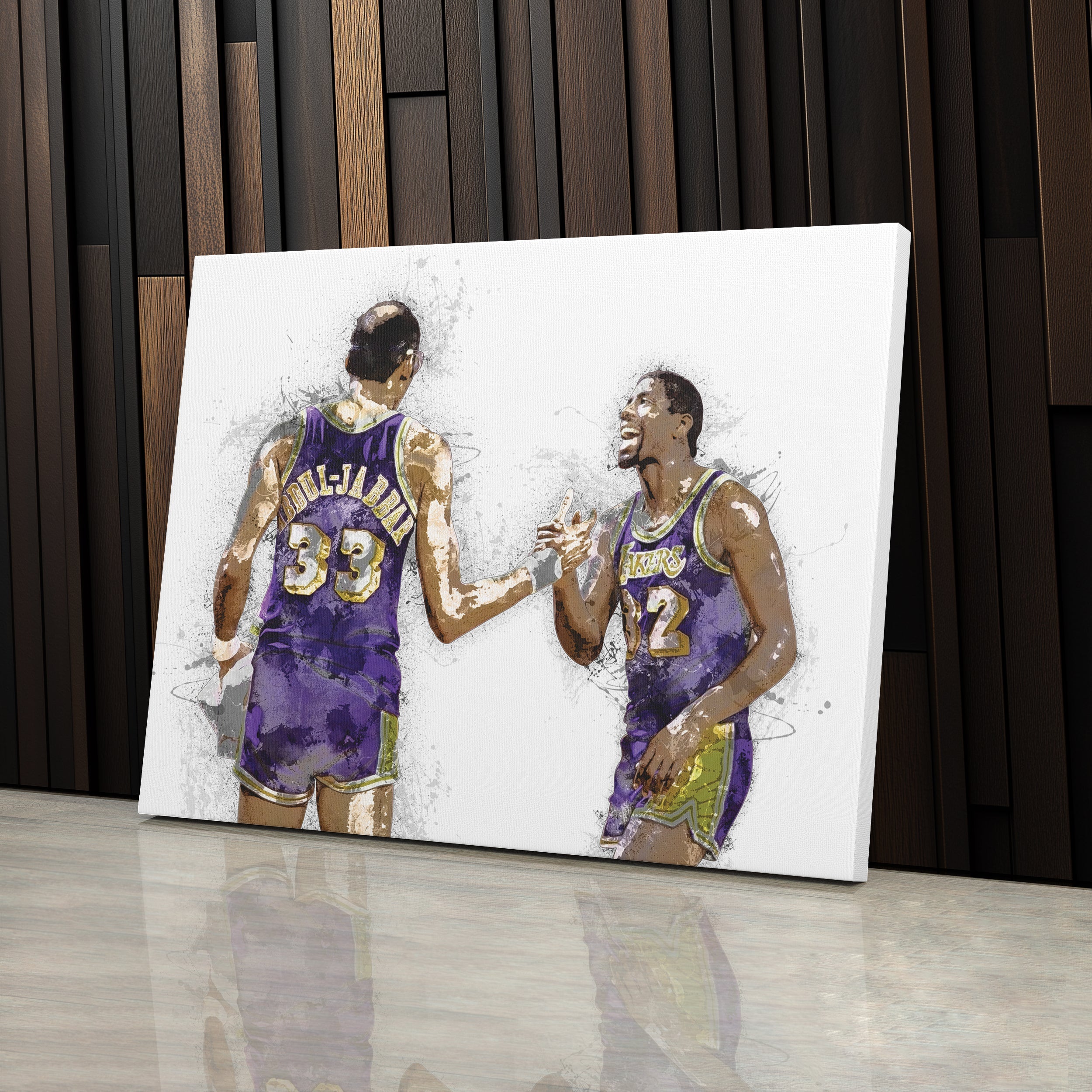 Magic Johnson & Kareem Abdul-Jabbar Canvas Art – Los Angeles Lakers Wall Decor
