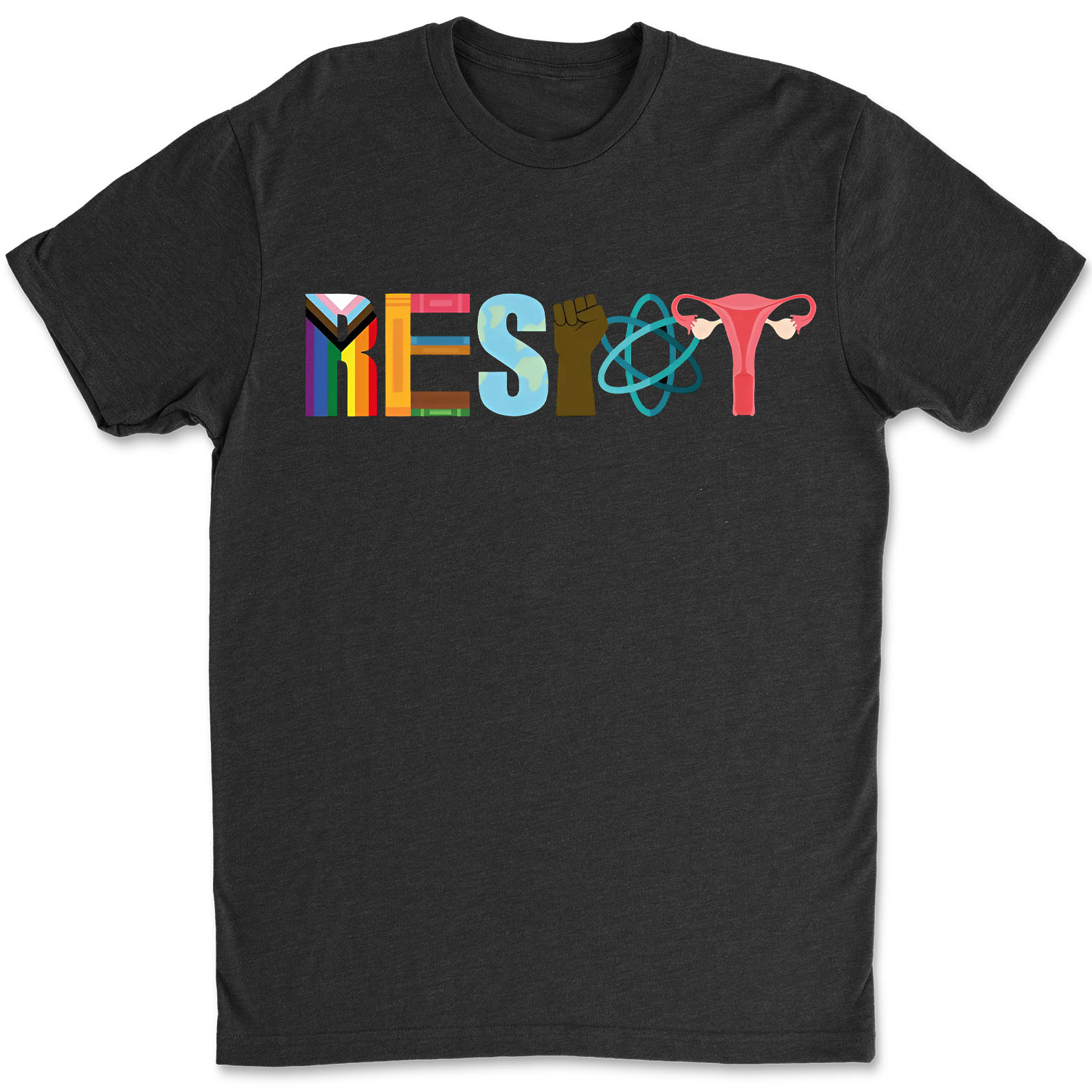 Resist with Pride, Power and Choice Shirt, 8647 Anti Trump Tee, Feminist Protest Dark Shirt 682203