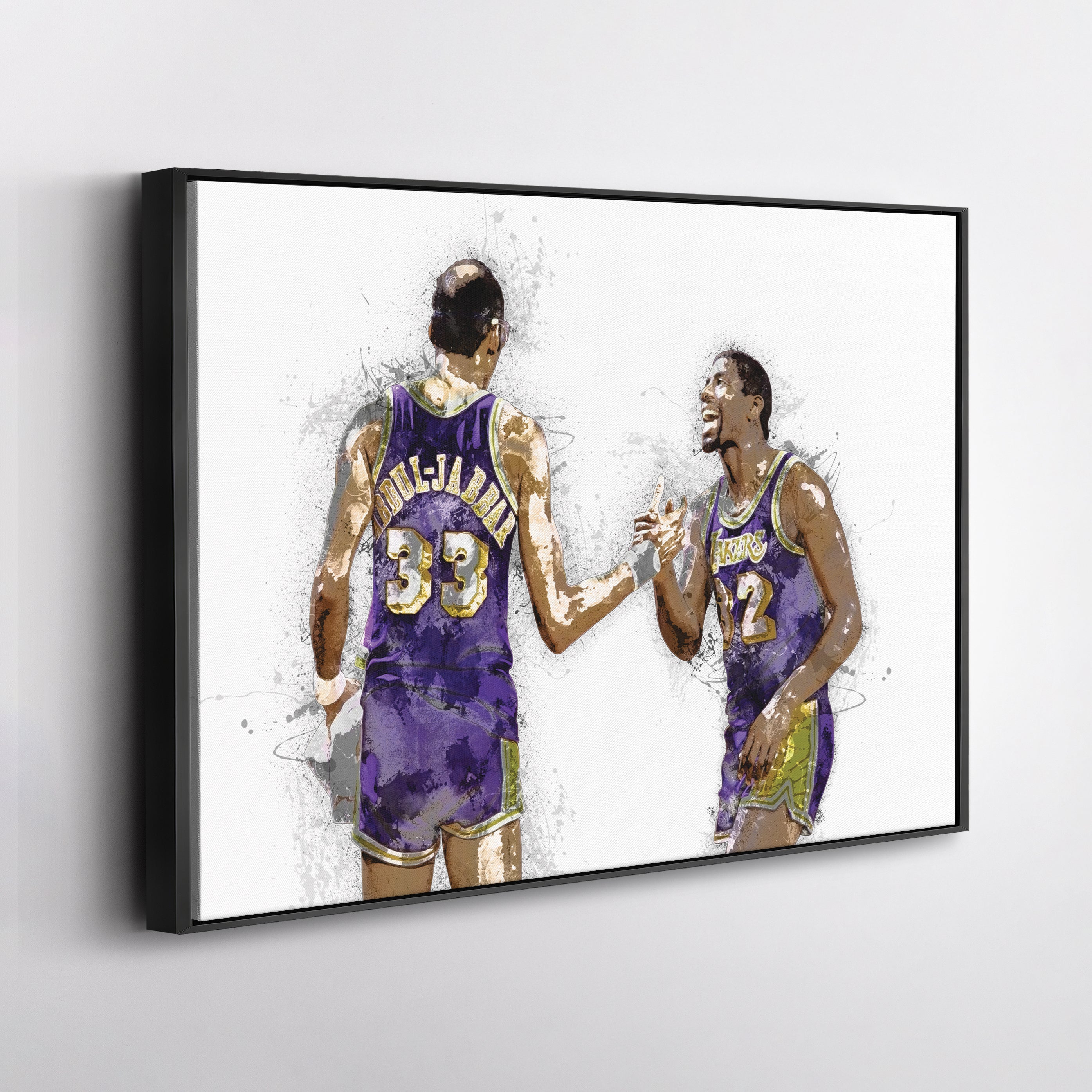 Magic Johnson & Kareem Abdul-Jabbar Canvas Art – Los Angeles Lakers Wall Decor