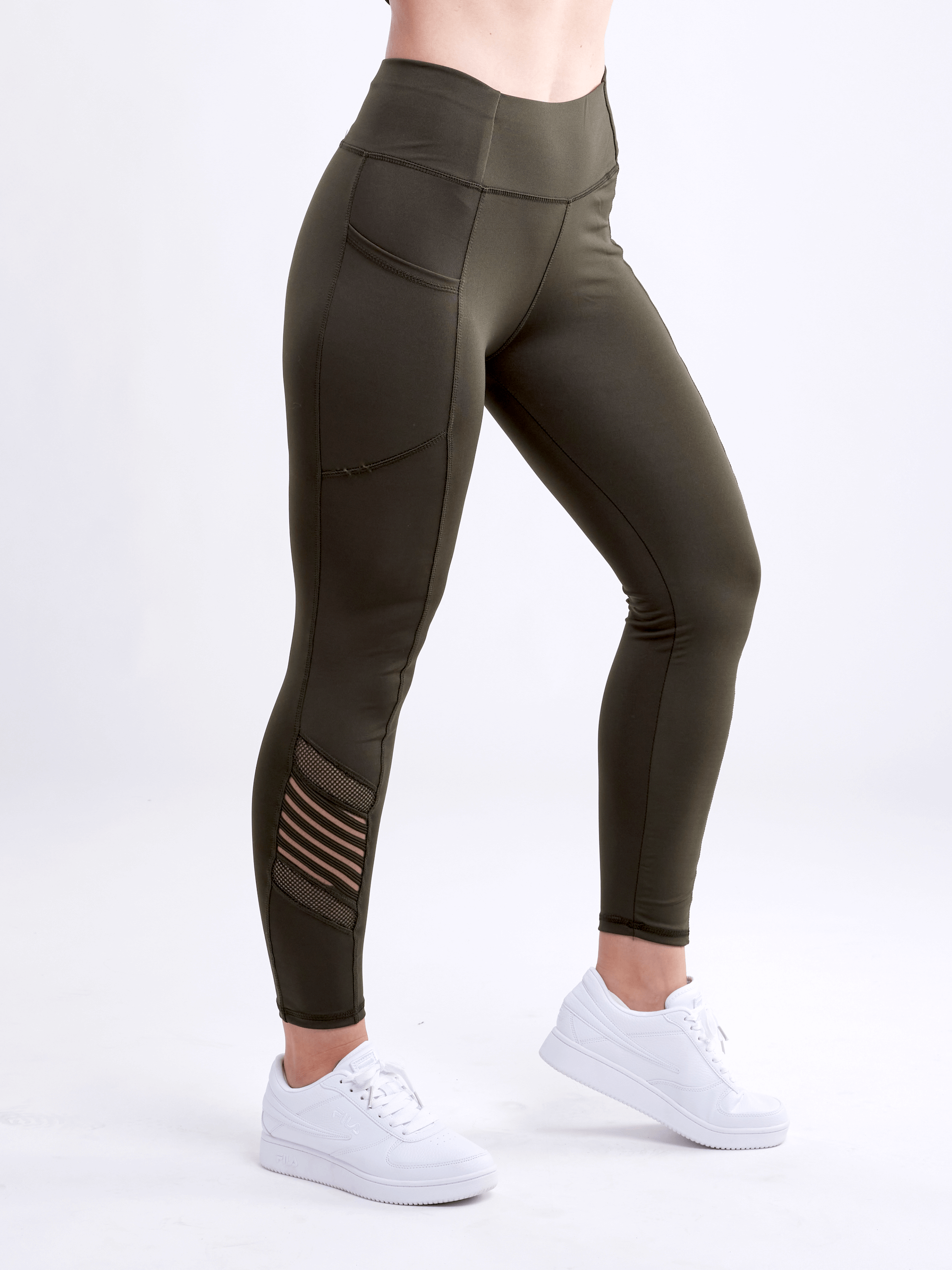 JupiterGear High-Waisted Pilates Leggings with Side Pockets & Mesh Panels