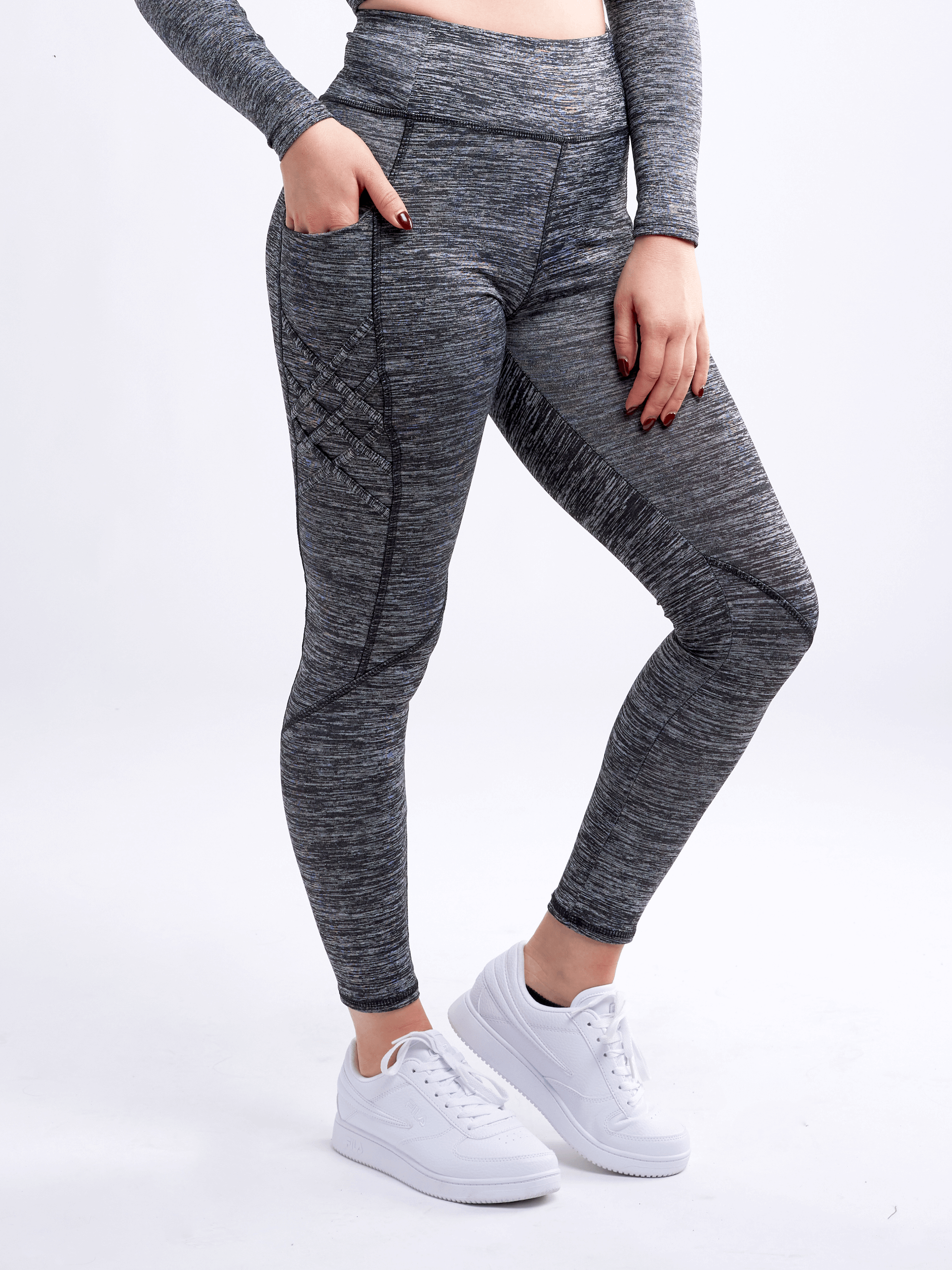 JupiterGear High-Waisted Criss-Cross Training Leggings with Hip Pockets