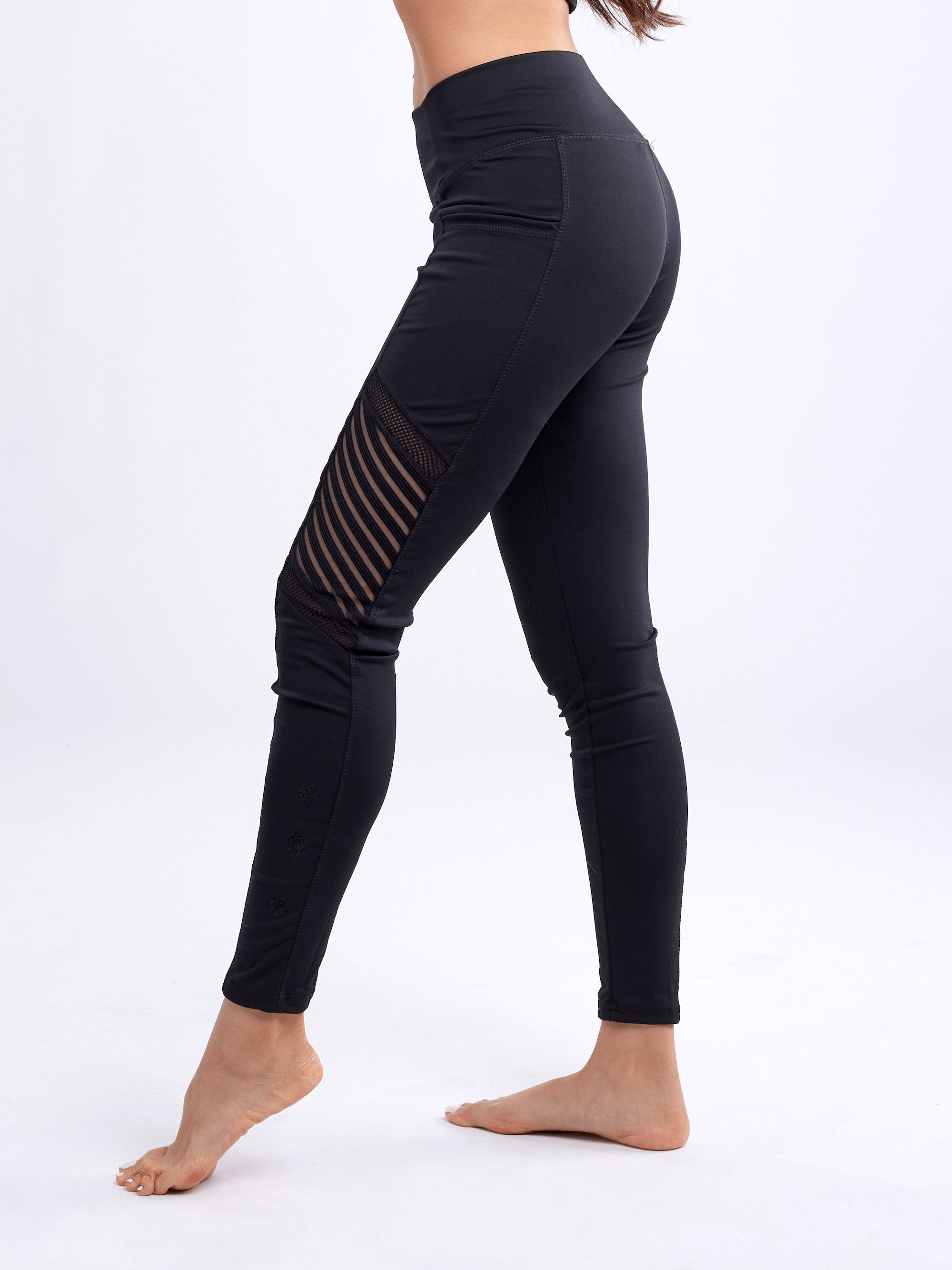 JupiterGear High-Waisted Pilates Leggings with Side Pockets & Mesh Panels