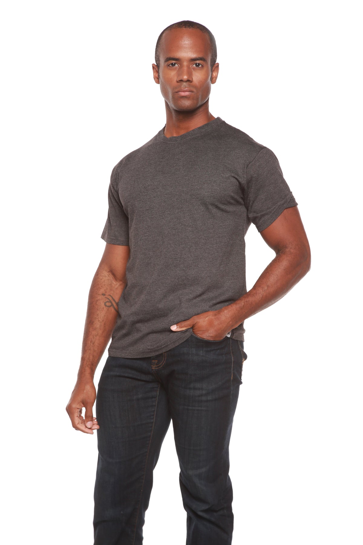 Clearance Men's Bamboo Short Sleeve Contrast Stitch T-Shirt