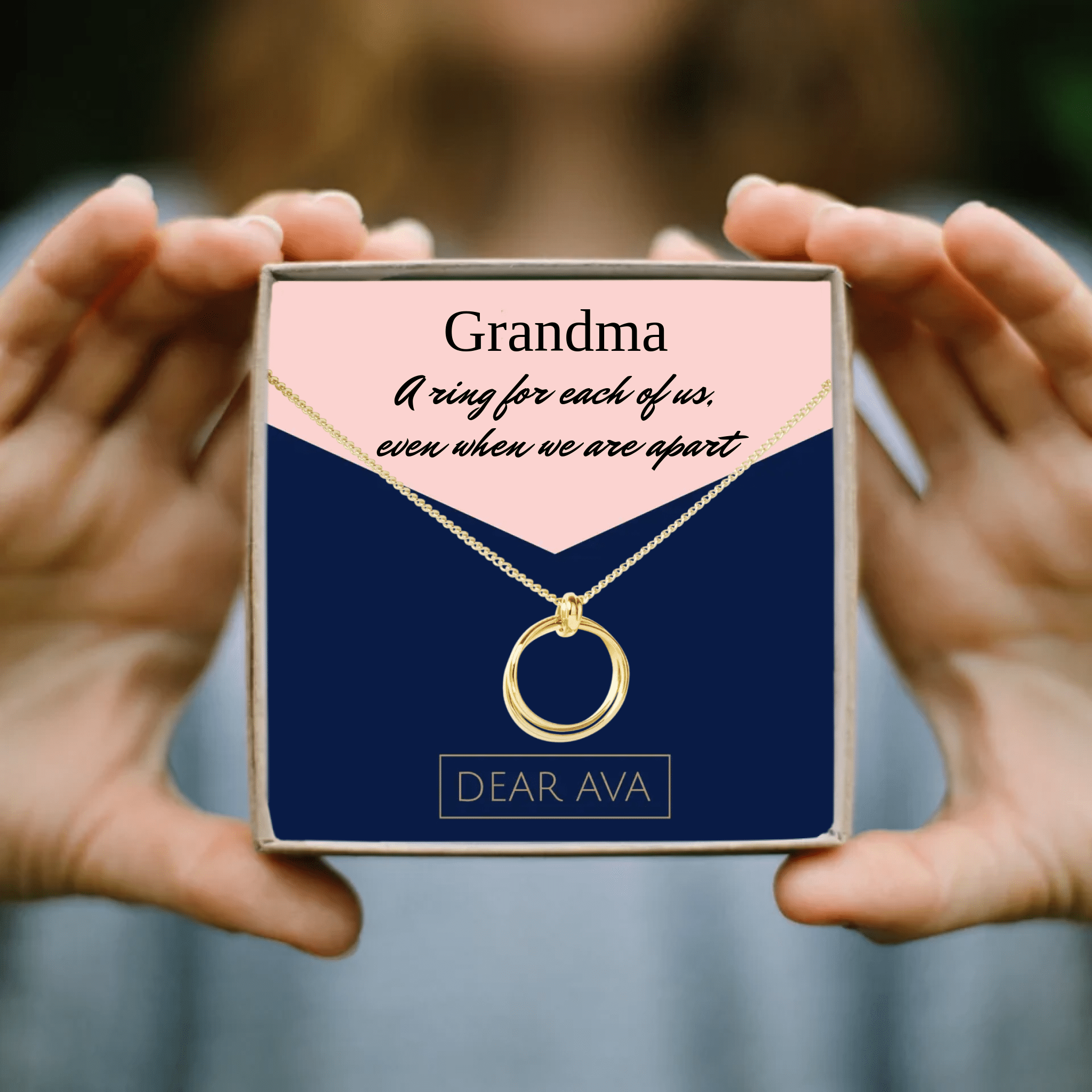 To My Grandma - Personalized Card & Necklace Gift